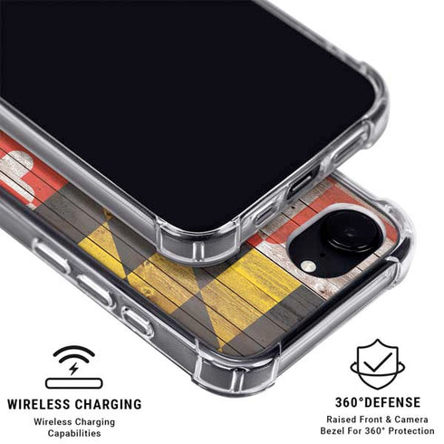 Maryland Flag Dark Wood iPhone 16e MagSafe Case