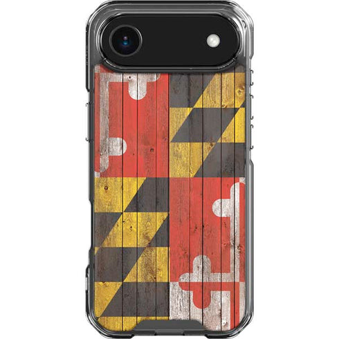 Maryland Flag Dark Wood iPhone 17 Air Clear Case
