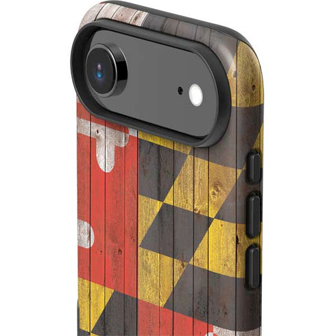 Maryland Flag Dark Wood iPhone 17 Air Impact Case
