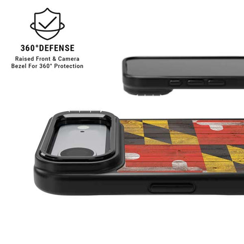 Maryland Flag Dark Wood iPhone 17 Air Kickstand Case