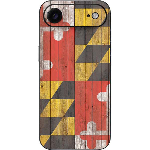 Maryland Flag Dark Wood iPhone 17 Air Skin