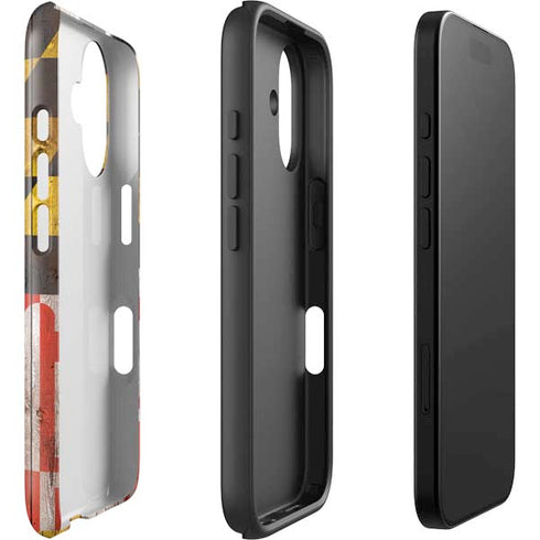 Maryland Flag Dark Wood iPhone 17 Impact Case