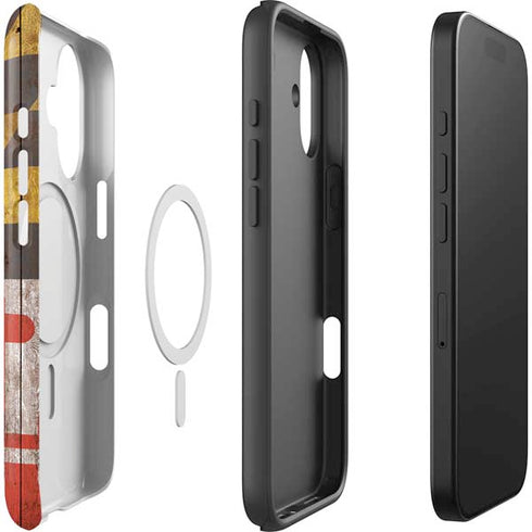 Maryland Flag Dark Wood iPhone 17 Magsafe Impact Case