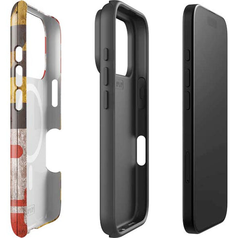 Maryland Flag Dark Wood iPhone 17 Pro Magsafe Impact Case