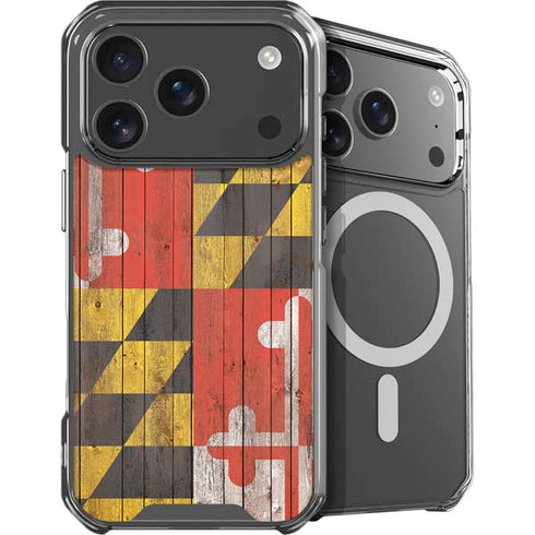 Maryland Flag Dark Wood iPhone 18 Pro Max MagSafe Case