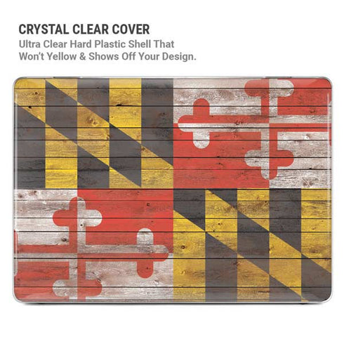 Maryland Flag Dark Wood MacBook Pro 14in (2021-24) Case plus Skin