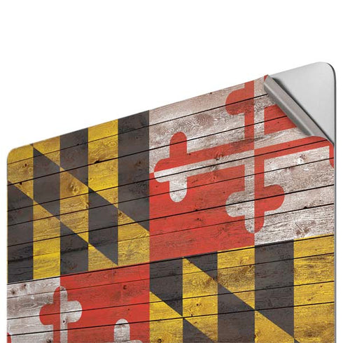 Maryland Flag Dark Wood Apple MacBook Pro 16-inch Skin