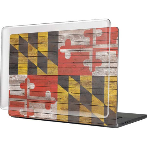 Maryland Flag Dark Wood MacBook Cases