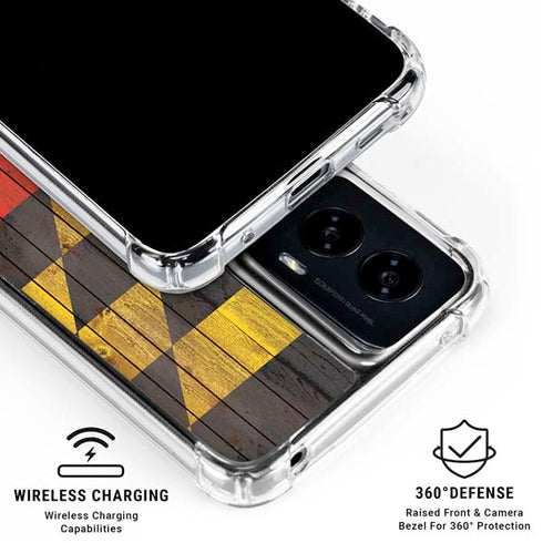 Maryland Flag Dark Wood Moto G Power 5G (2024) Clear Case
