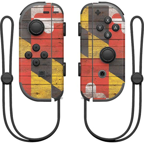 Maryland Flag Dark Wood Nintendo Skins