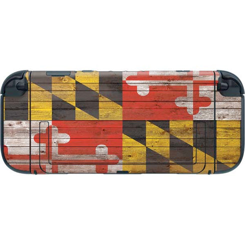 Maryland Flag Dark Wood Nintendo Switch 2 (2025) with Joy-Con Skin