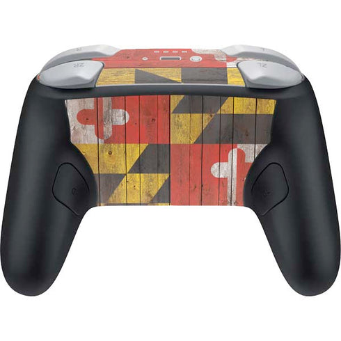 Maryland Flag Dark Wood Nintendo Switch 2 (2025) Pro Controller Skin