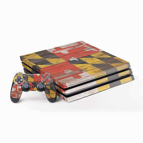 Maryland Flag Dark Wood PlayStation PS4 Skins