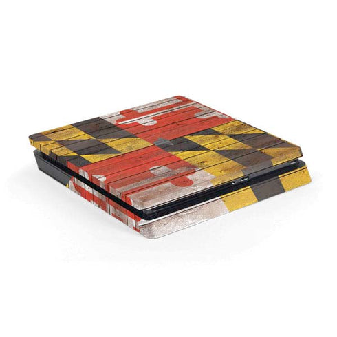 Maryland Flag Dark Wood PlayStation PS4 Skins