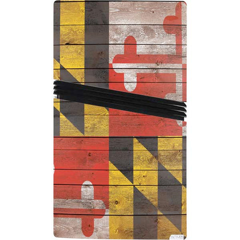 Maryland Flag Dark Wood PS5 Pro Bundle Skin