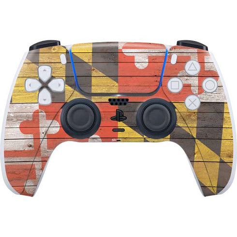 Maryland Flag Dark Wood PlayStation PS5 Skins