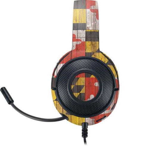 Maryland Flag Dark Wood Razer Kraken X Skin