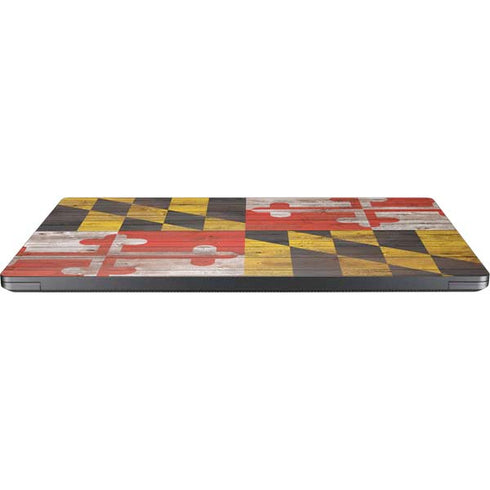 Maryland Flag Dark Wood Surface Laptop 7 13.8in Skin