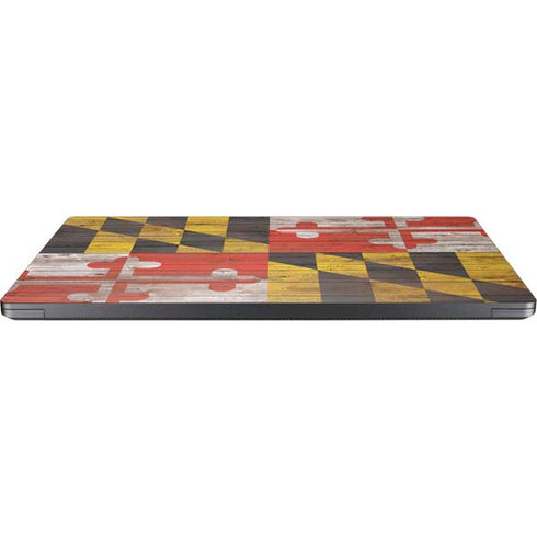 Maryland Flag Dark Wood Surface Laptop 7 15in Skin