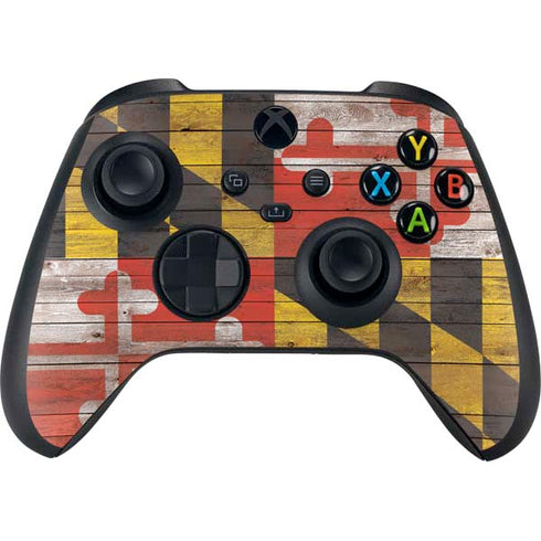 Maryland Flag Dark Wood Xbox Series X Skins