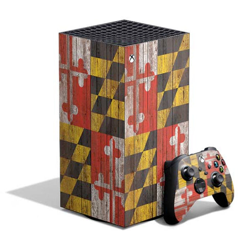 Maryland Flag Dark Wood XBox Series X Digital Edition Bundle Skin