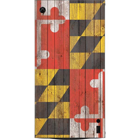 Maryland Flag Dark Wood XBox Series X Digital Edition Console Skin