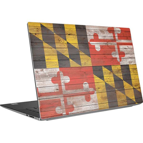 Maryland Flag Dark Wood Dell XPS Skin