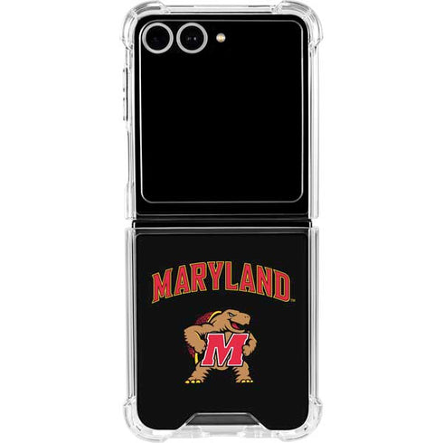 University of Maryland Collegiate Text Galaxy Z Flip7 Clear Case
