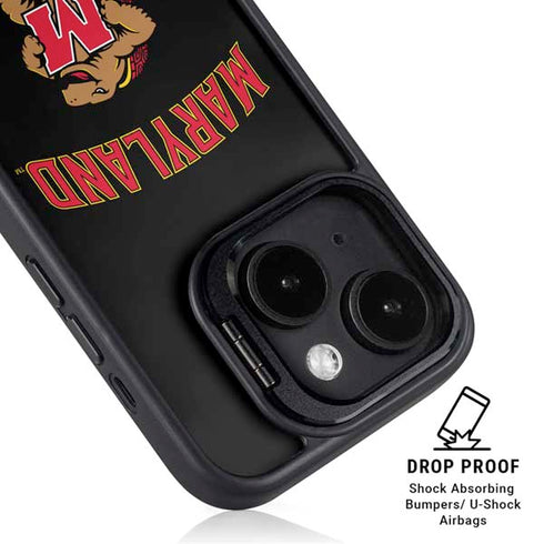 University of Maryland Collegiate Text iPhone 14 Plus Kickstand Case