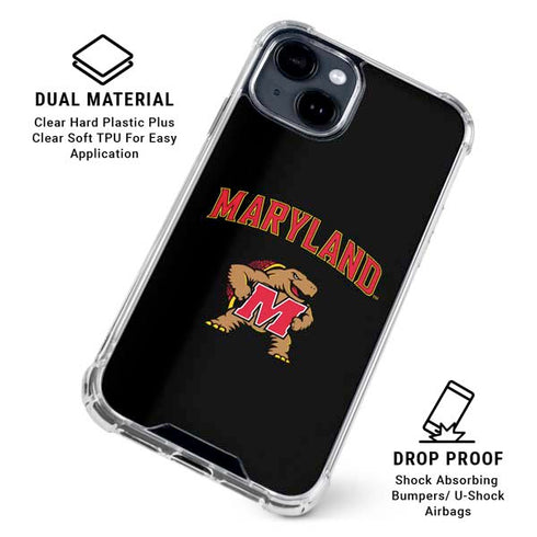 University of Maryland Collegiate Text iPhone 15 Clear Case