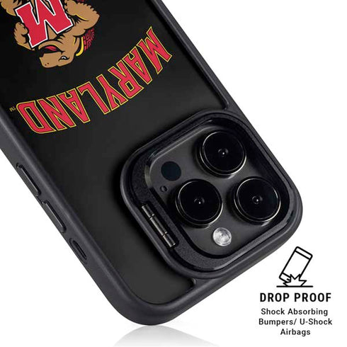 University of Maryland Collegiate Text iPhone 15 Pro Kickstand Case