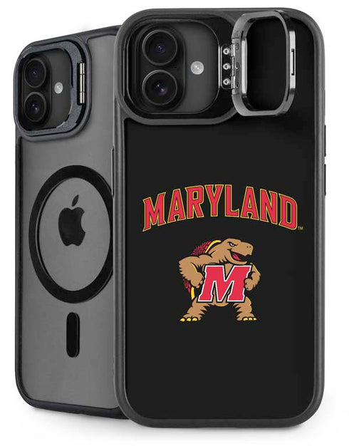University of Maryland Collegiate Text iPhone 16 Plus Kickstand Case