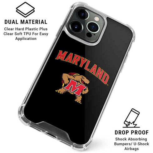 University of Maryland Collegiate Text iPhone 16 Pro Clear Case