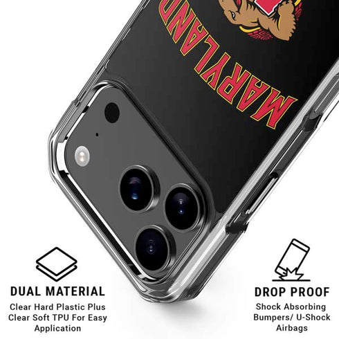 University of Maryland Collegiate Text iPhone 17 Pro Clear Case