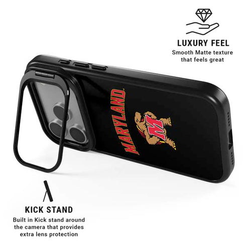 University of Maryland Collegiate Text iPhone 17 Pro Kickstand Case