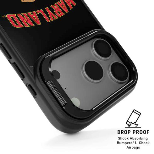 University of Maryland Collegiate Text iPhone 17 Pro Max Kickstand Case