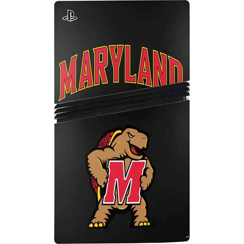 University of Maryland Collegiate Text PS5 Pro Disk Console Skin