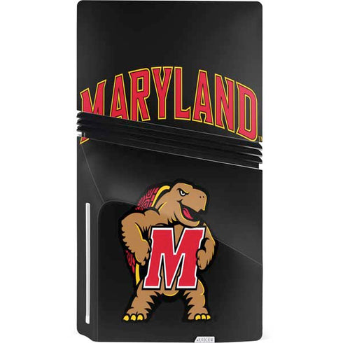 University of Maryland Collegiate Text PS5 Pro Disk Console Skin