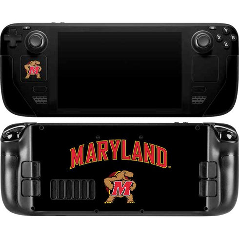University of Maryland Collegiate Text Steam Deck Handheld Gaming Computer OLED Skin