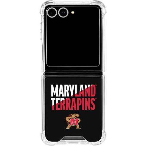 University of Maryland Terrapins Athletic Marks Galaxy Z Flip7 Clear Case