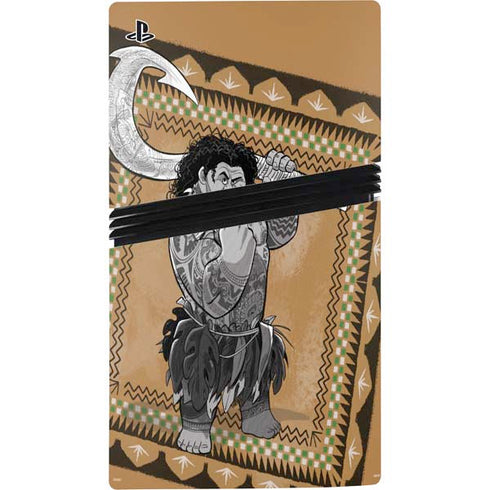 Disney Princess Moana Maui Portrait PS5 Pro Console Skin