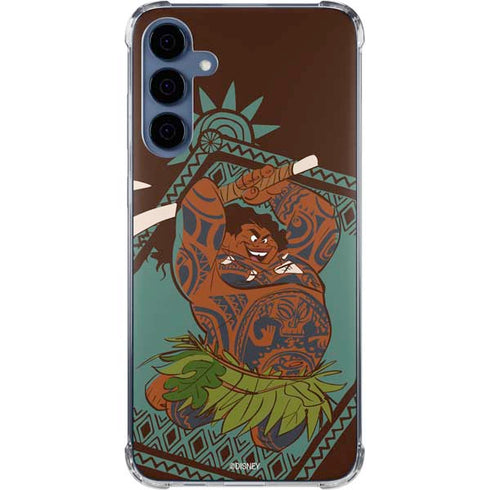 Disney Moana Maui Ready To Fight Galaxy A55 5G Clear Case