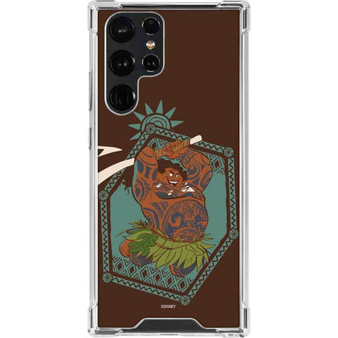 Disney Moana Maui Ready To Fight Galaxy S23 Ultra Clear Case