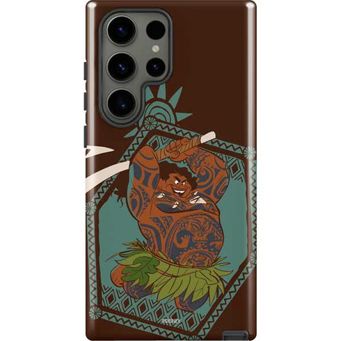 Disney Princess Moana Maui Ready To Fight Galaxy S23 Ultra Pro Case