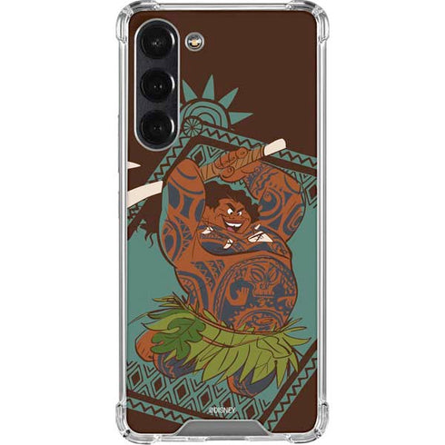 Disney Princess Moana Maui Ready To Fight Galaxy S24 FE Clear Case