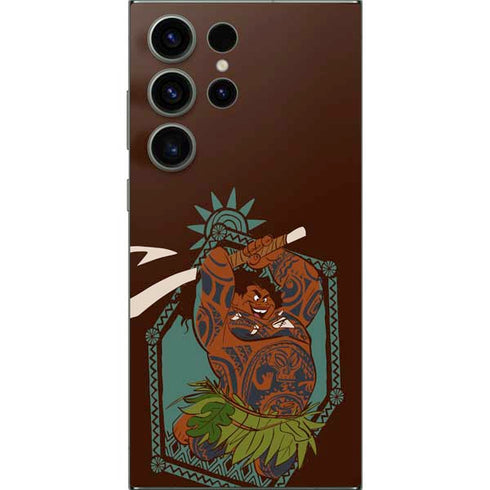 Disney Princess Moana Maui Ready To Fight Galaxy S25 Ultra Skin