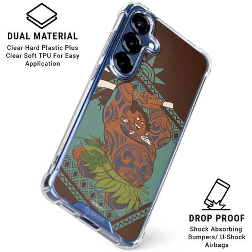 Disney Princess Moana Maui Ready To Fight Galaxy S25 Plus Clear Case
