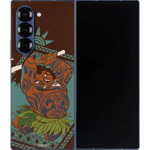 Disney Princess Moana Maui Ready To Fight Galaxy Z Fold6 Skin