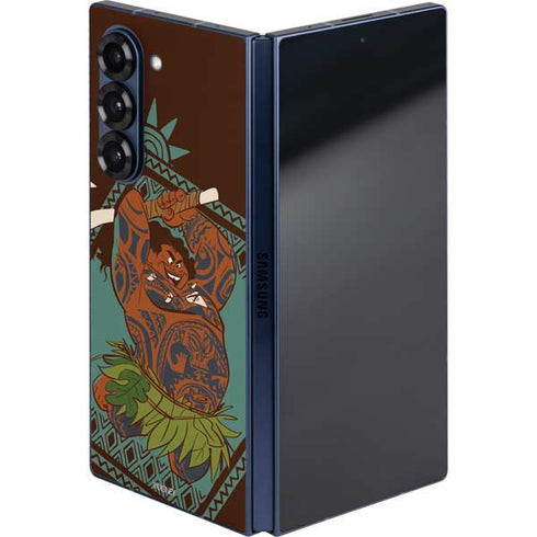 Disney Princess Moana Maui Ready To Fight Galaxy Z Fold6 Skin