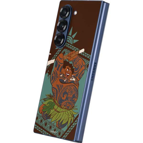 Disney Princess Moana Maui Ready To Fight Galaxy Z Fold6 Skin